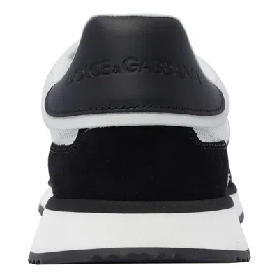 Dolce & Gabbana Multicolor Mesh And Split Leather Cushion Sneakers In Black