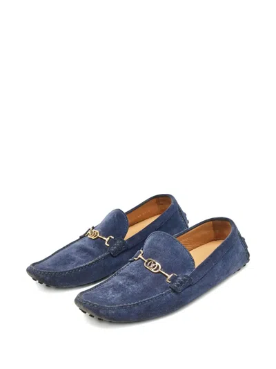 Pre-owned Louis Vuitton 2024 Suede Loafers In Blue