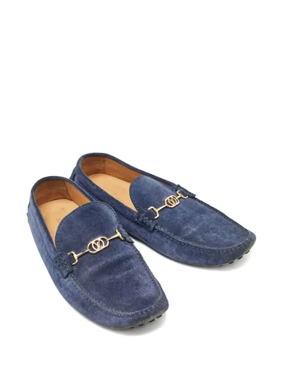Pre-owned Louis Vuitton 2024 Suede Loafers In Blue