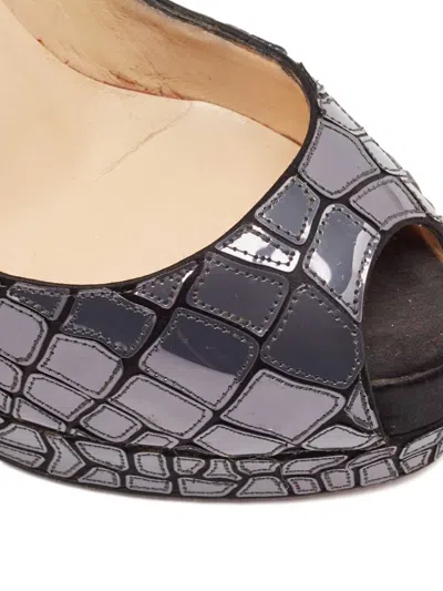 Pre-owned Christian Louboutin 135mm Mosaic Sobek Peep-toe Pumps