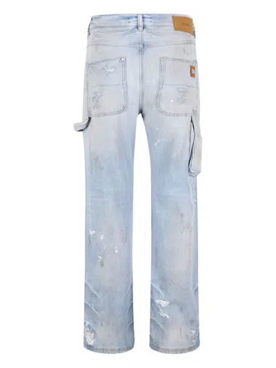 Amiri Paint-splatter Carpenter Jeans In Blue