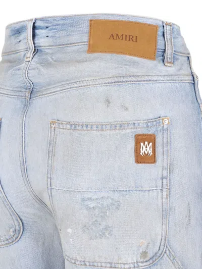 Amiri Paint-splatter Carpenter Jeans In Blue