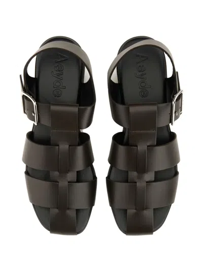 Aeyde Strappy Open Toe Flat Sole Sandals