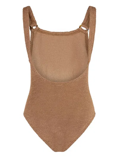Hunza G Domino One Piece In Metallic Cocoa