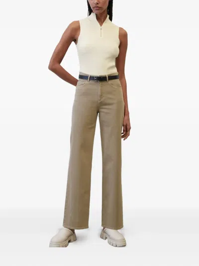 Marc O'polo Wide-leg Utility Trousers In Brown