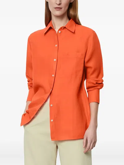 Marc O'polo Button-up Long-sleeve Shirt In Orange