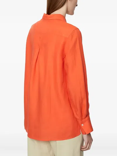 Marc O'polo Button-up Long-sleeve Shirt In Orange