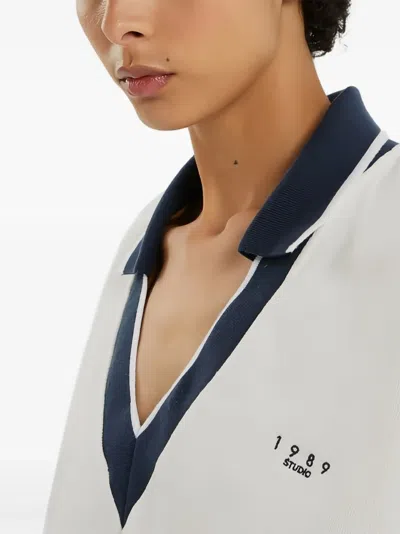 1989 Studio Jp V-neck Polo T-shirt In White