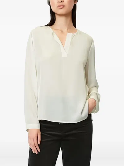 Marc O'polo Pleated Collar Long-sleeve Blouse In Neutral