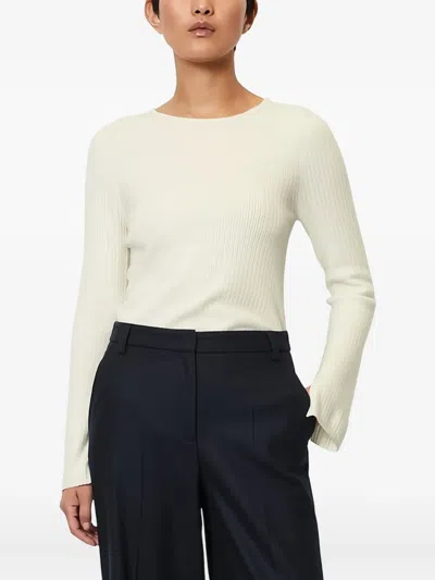 Marc O'polo Ribbed Long-sleeve Top In Neutral