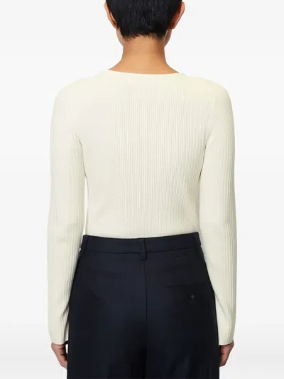 Marc O'polo Ribbed Long-sleeve Top In Neutral