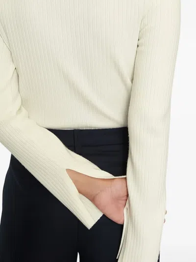 Marc O'polo Ribbed Long-sleeve Top In Neutral