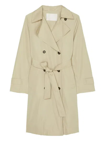 Marc O'polo Double-breasted Belted Trench Coat In Neutral