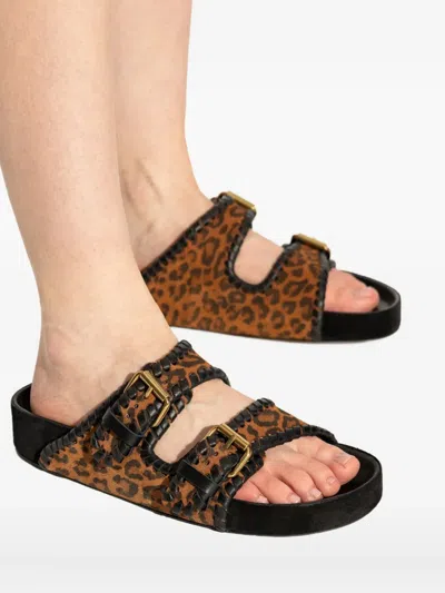 Isabel Marant Leopard Print Leather Sandals