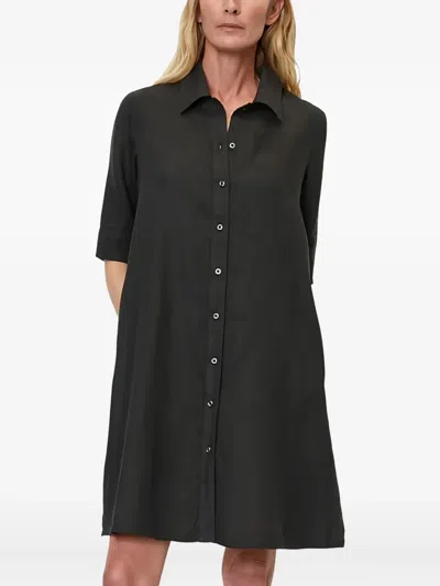 Marc O'polo Button-down Short-sleeve Dress In Black