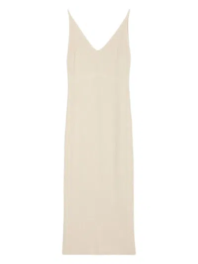 Marc O'polo Ribbed Slip Midi Dress In Gold