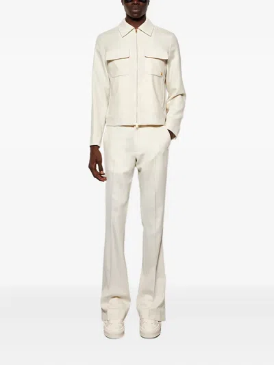 Amiri Flap-pocket Zip-front Jacket In White