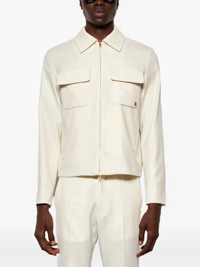 Amiri Flap-pocket Zip-front Jacket In White