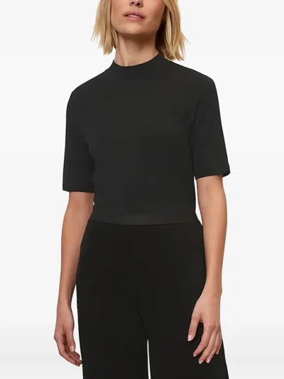 Marc O'polo High-neck Short-sleeve Top In Black