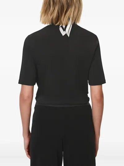 Marc O'polo High-neck Short-sleeve Top In Black
