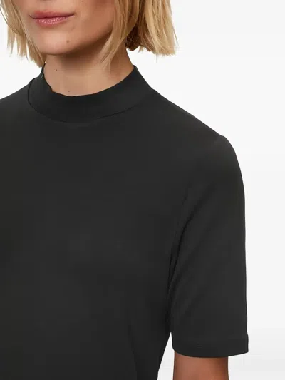 Marc O'polo High-neck Short-sleeve Top In Black