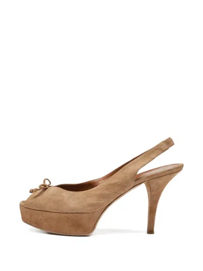 Pre-owned Fendi 110mm Suede Platform Sandals