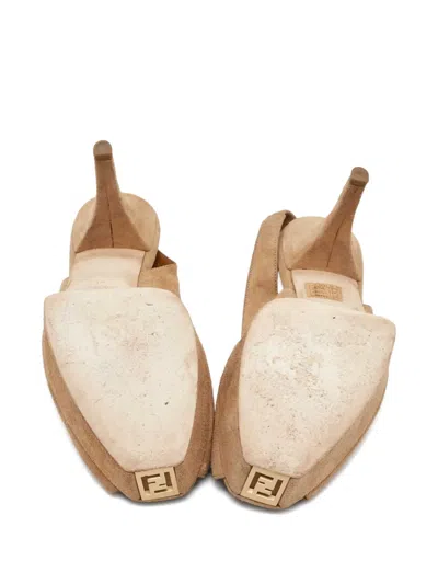 Pre-owned Fendi 110mm Suede Platform Sandals