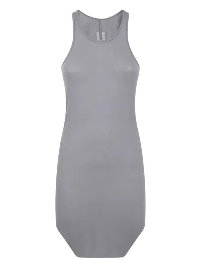 Rick Owens Ribbed Racer-back Tank In Gray