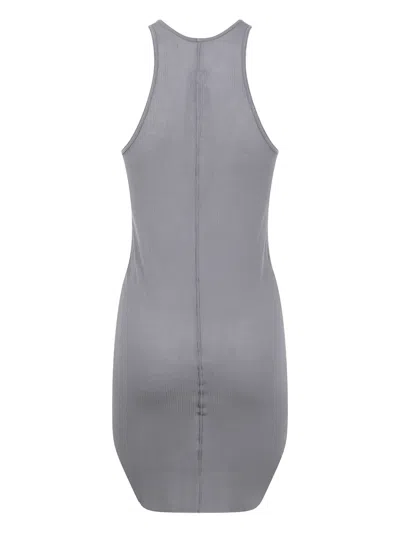 Rick Owens Ribbed Racer-back Tank In Gray