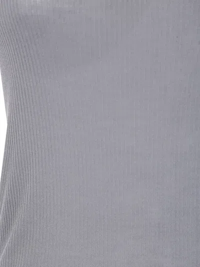 Rick Owens Ribbed Racer-back Tank In Gray