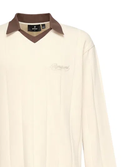 Represent Off-white Retro Football Long Sleeve Polo In Neutral