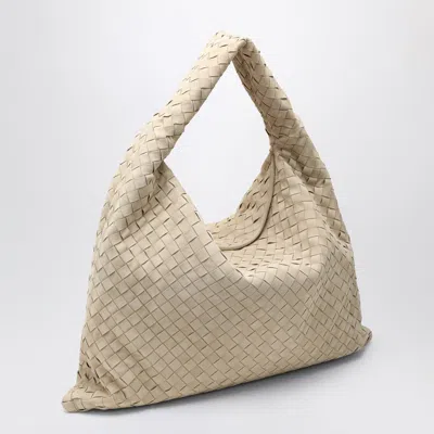 Bottega Veneta Hop Large Shoulder Bag Ecru In Suede