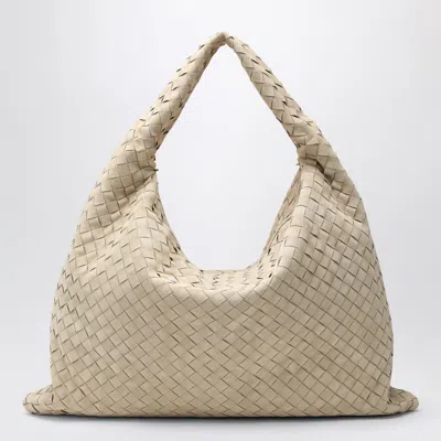 Bottega Veneta Hop Large Shoulder Bag Ecru In Suede