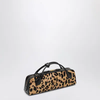 Alaïa Pochette Le Teckel In Leopard Print Calfskin
