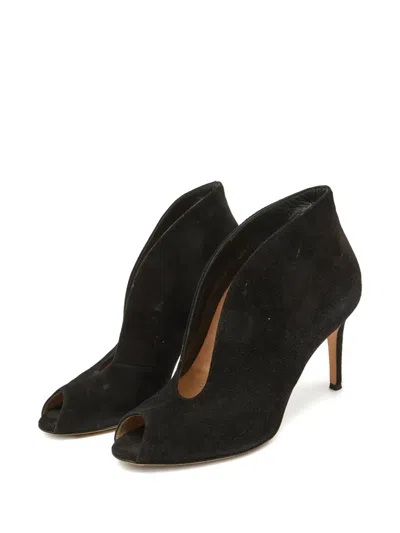 Pre-owned Gianvito Rossi  85mm Suede Peep-toe Boots