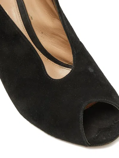Pre-owned Gianvito Rossi  85mm Suede Peep-toe Boots