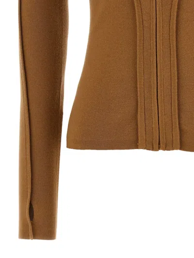 Victoria Beckham 'piping' Sweater In Brown