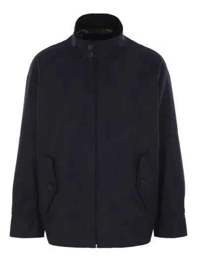 Junya Watanabe Embroidered Zip-front Coat In Blue