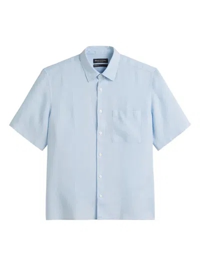 Marc O'polo Short-sleeve Button-up Shirt In Blue