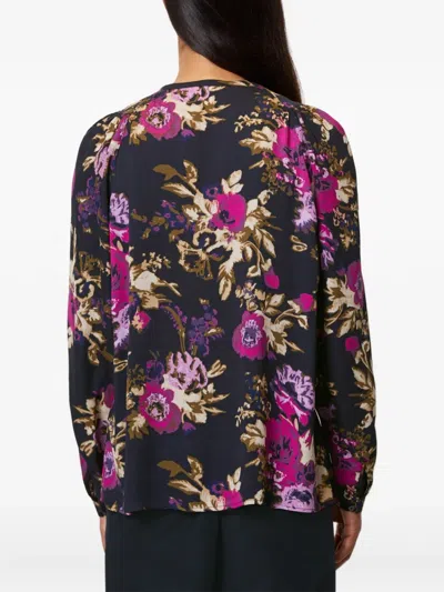 Marc O'polo Floral-print Long-sleeve Blouse In Multi