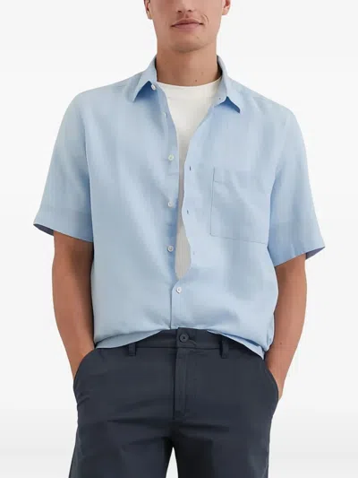 Marc O'polo Short-sleeve Button-up Shirt In Blue