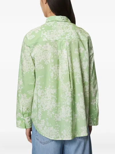 Marc O'polo Floral-print Button-up Shirt In Green