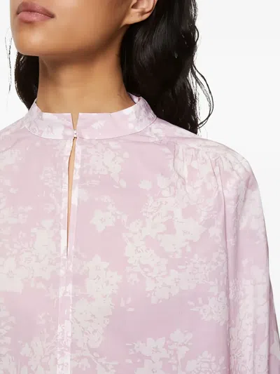 Marc O'polo Floral-print High-neck Blouse In Pink