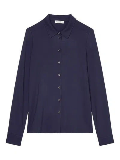 Marc O'polo Long-sleeve Button-up Shirt In Black
