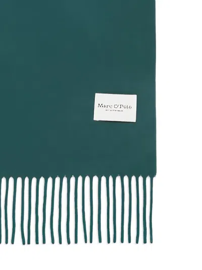 Marc O'polo Fringed Scarf In Green