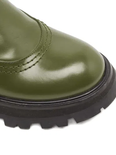 Pre-owned Alexander Mcqueen Wander Leather Boots In Green