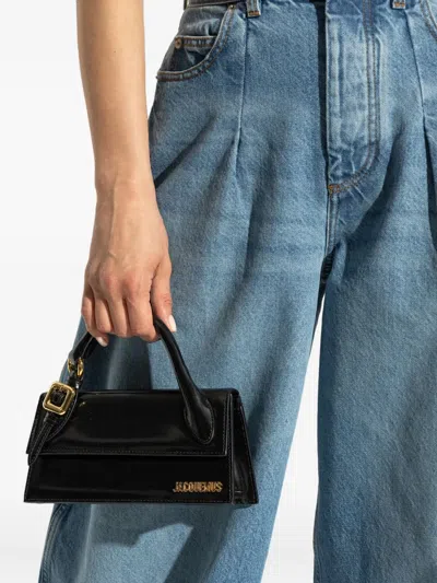 Jacquemus The Chiquito Leather Tote Bag In An Elongated Design In Black