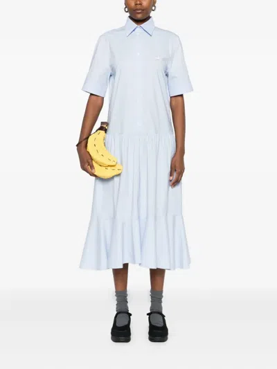 Moschino Short-sleeves Midi Dress In Blue