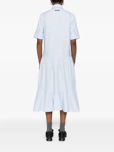 Moschino Short-sleeves Midi Dress In Blue