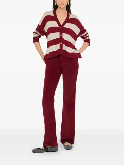 Liu •jo Striped Cardigan In Red